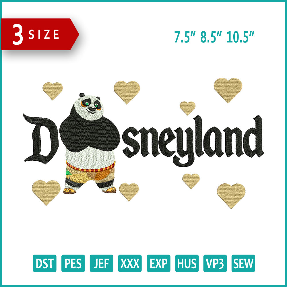 Kung Fu Panda Disneyland Embroidery Design Files - 3 Size's