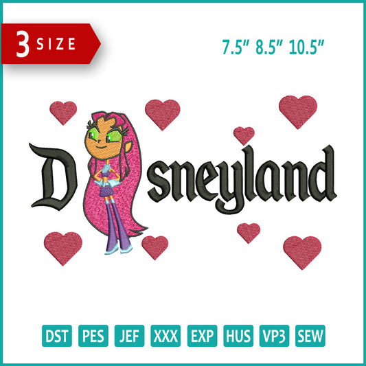 Starfire Disneyland Embroidery Design Files - 3 Size's