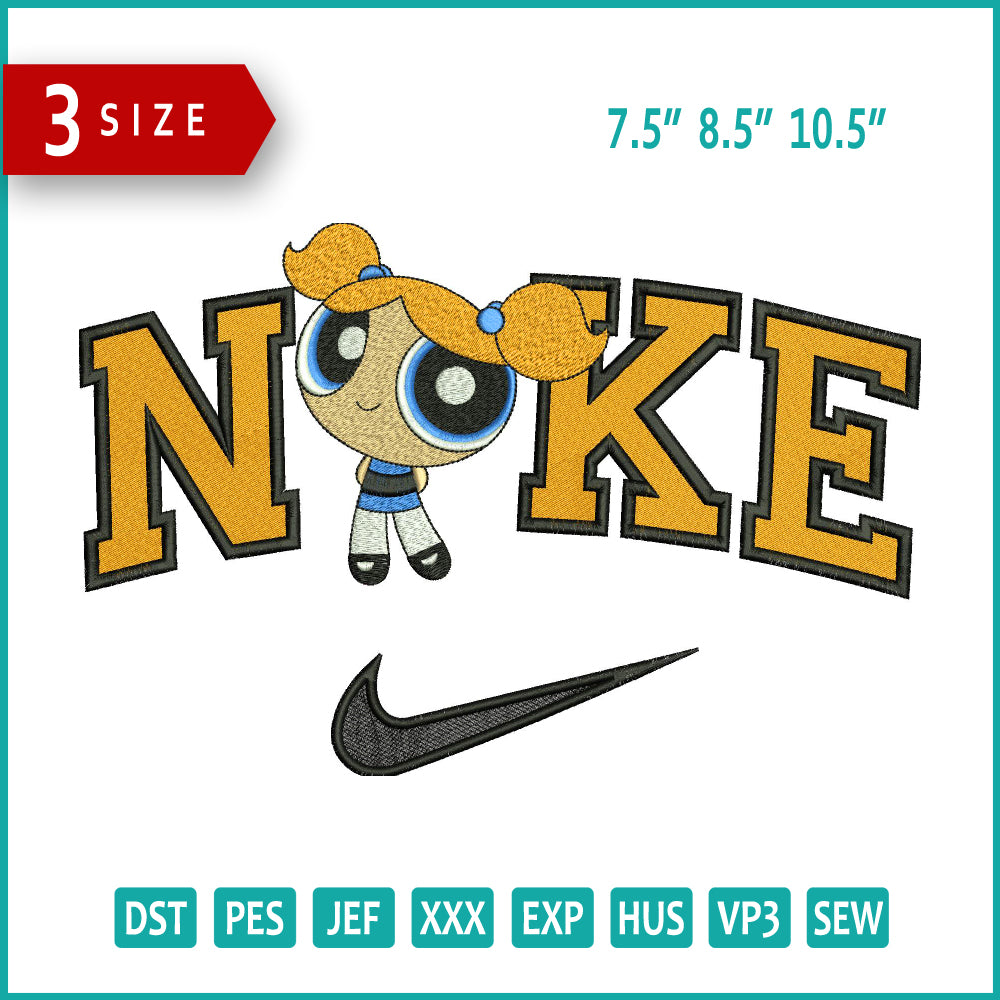 Nike Bubbles Embroidery Design Files - 3 Sizes