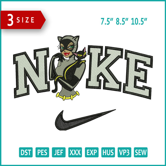 Nike Catwoman Half Embroidery Design Files - 3 Size's