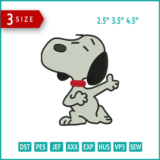 Snoopy Embroidery Design Files - 3 Size's