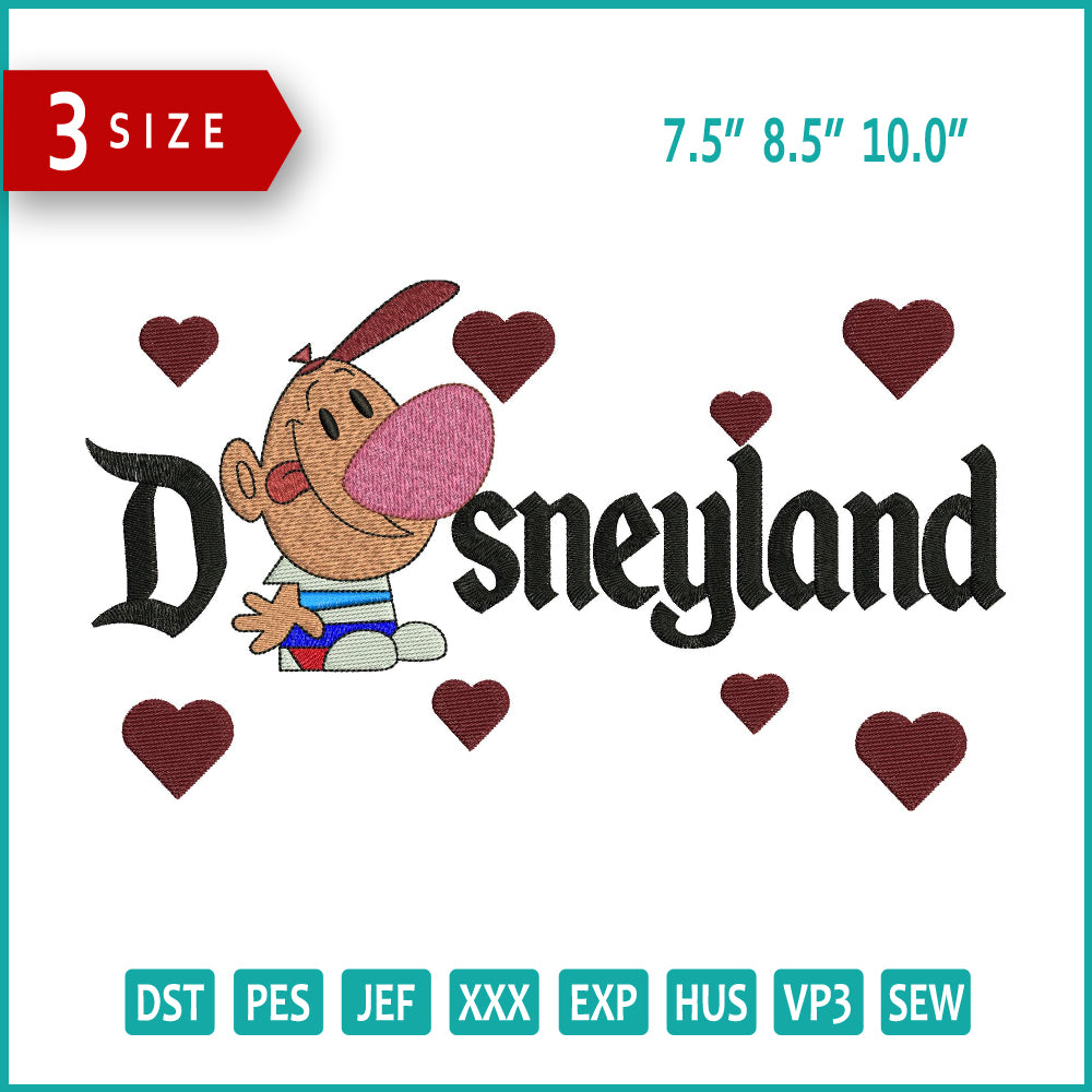 Billy Disneyland Embroidery Design Files - 3 Size's