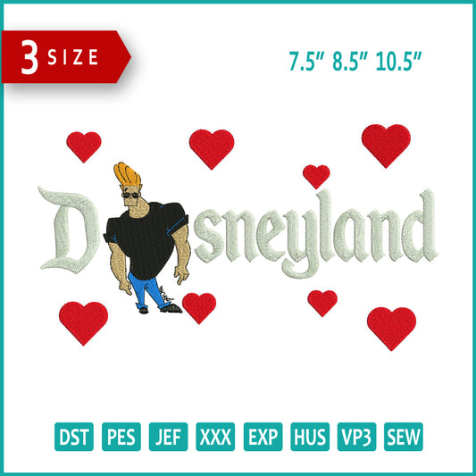 Johnny Bravo Disneyland Embroidery Design Files - 3 Size's