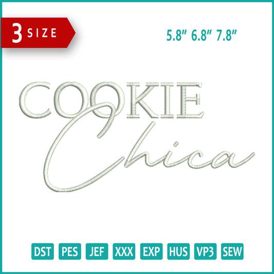 Cookie Chica Embroidery Design Files - 3 Size's