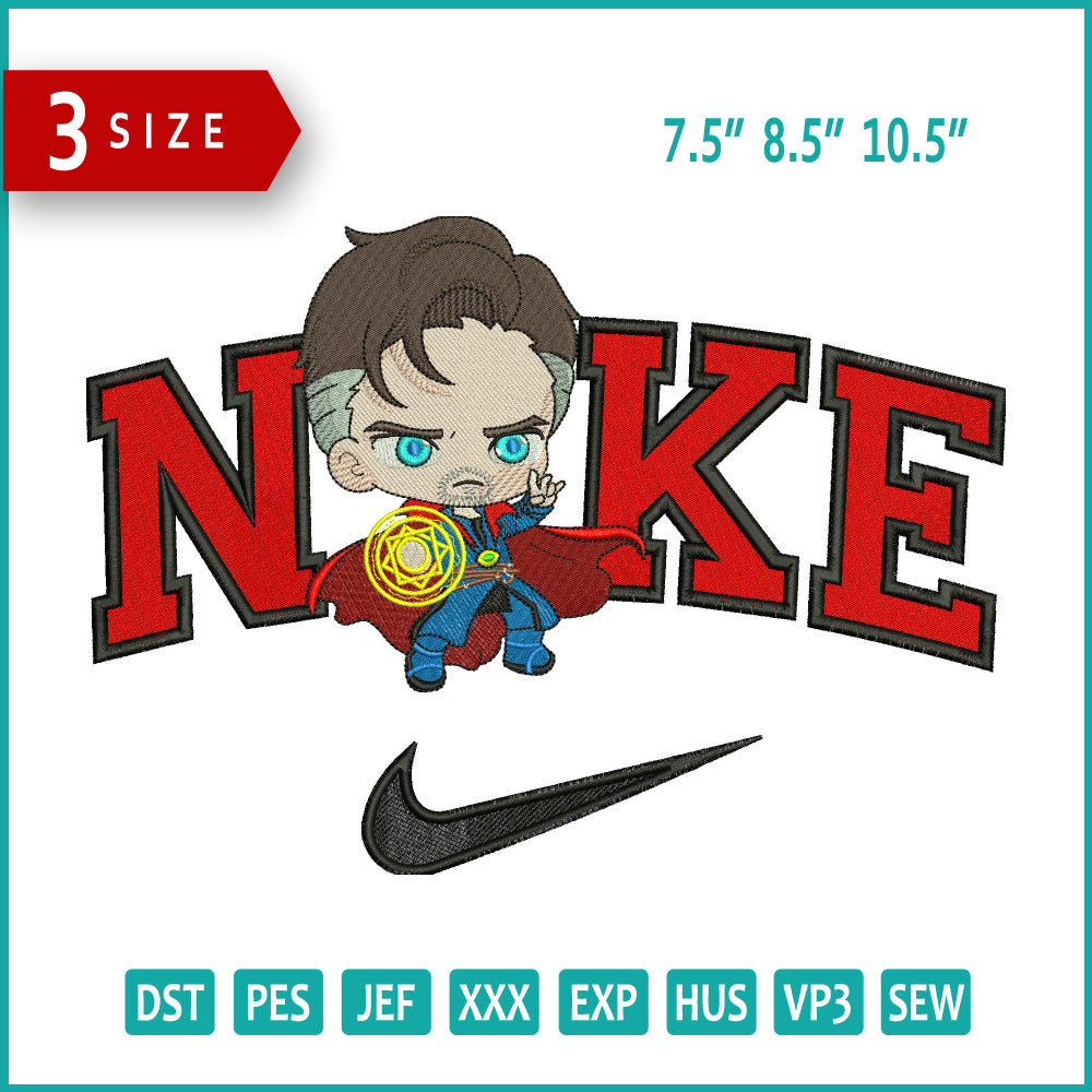 Nike Chibi Doctor Strange Embroidery Design Files - 3 Size's