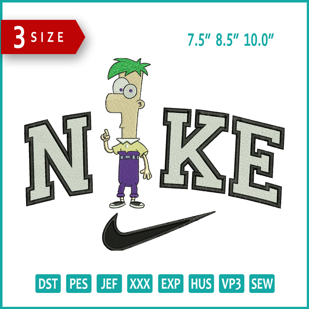 Nike Ferb Fletcher Embroidery Design Files - 3 Size's