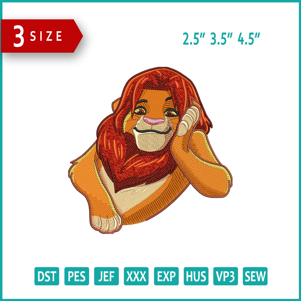 Lion King v2  Embroidery Design Files - 3 Size's