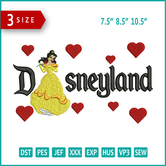 Belle v1 Disneyland Embroidery Design Files - 3 Size's