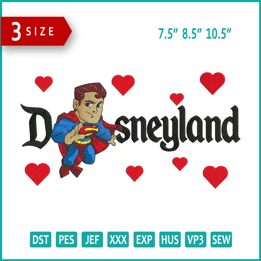 Chibi Superman Disneyland Embroidery Design Files - 3 Size's