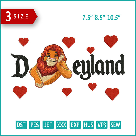 Lion King Disneyland Embroidery Design Files - 3 Size's