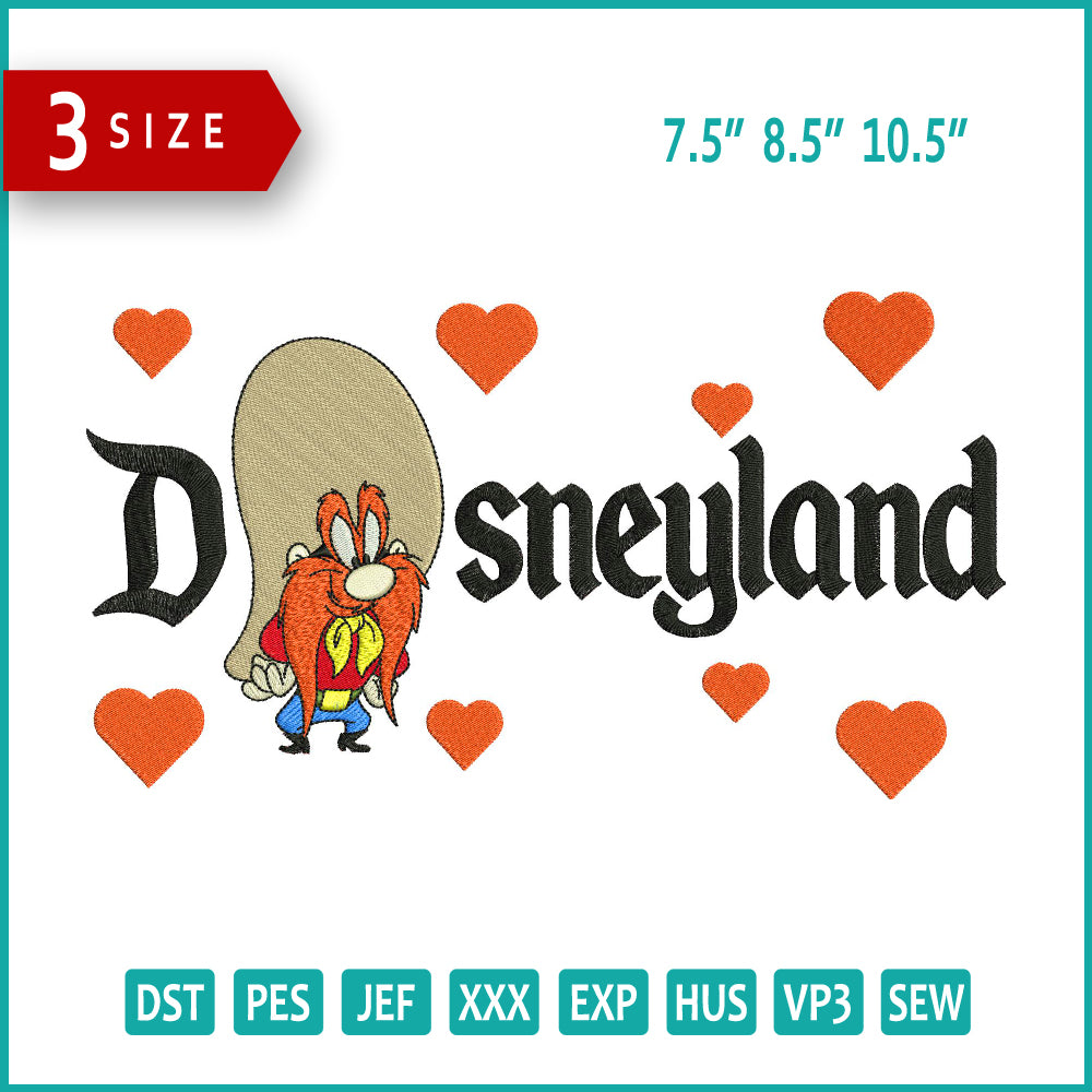 Yosemite Sam Disneyland Embroidery Design Files - 3 Size's