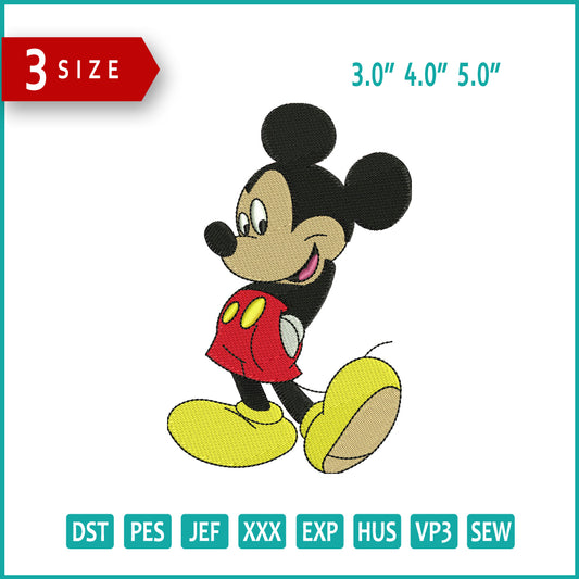 Mickey Mouse v2 Embroidery Design Files - 3 Size's