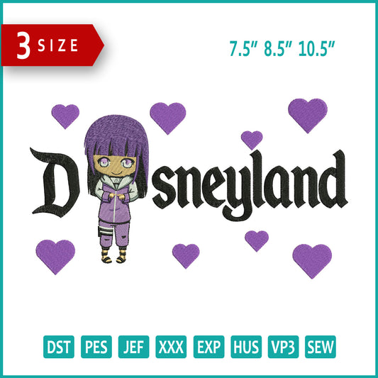 Hinata v2 Disneyland  Embroidery Design Files - 3 Size's