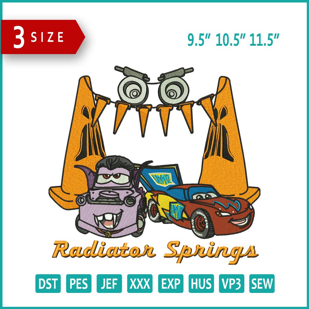 Radiators Springs Disneyland Embroidery Design Files - 3 Size's