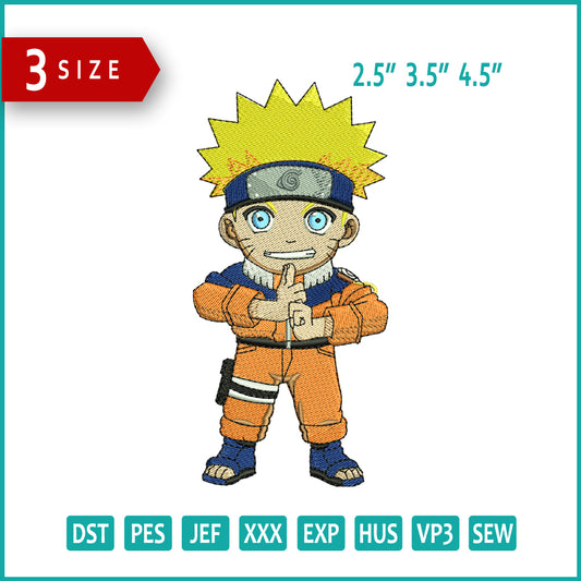 Chibi Naruto Embroidery Design Files - 3 Size's