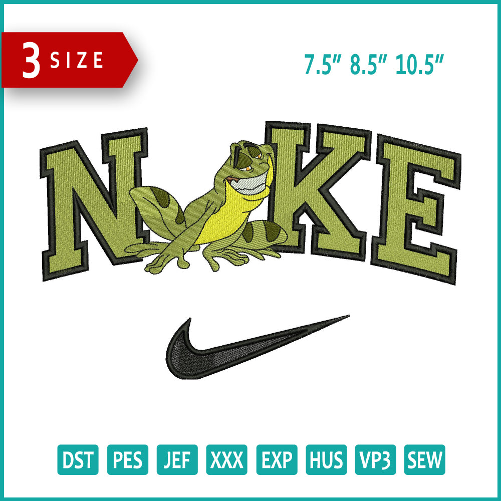 Nike Prince Naveen Frog Embroidery Design Files - 3 Size's