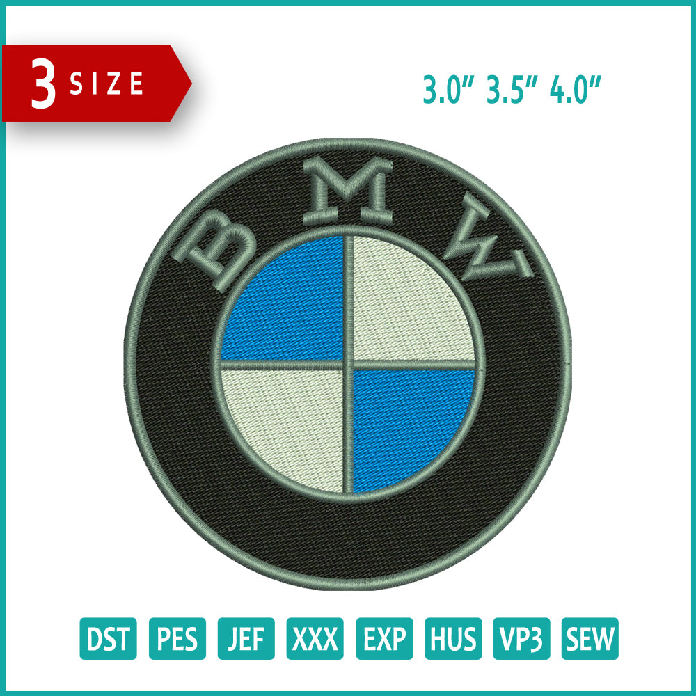 BMW Logo Embroidery Design Files - 3 Size's