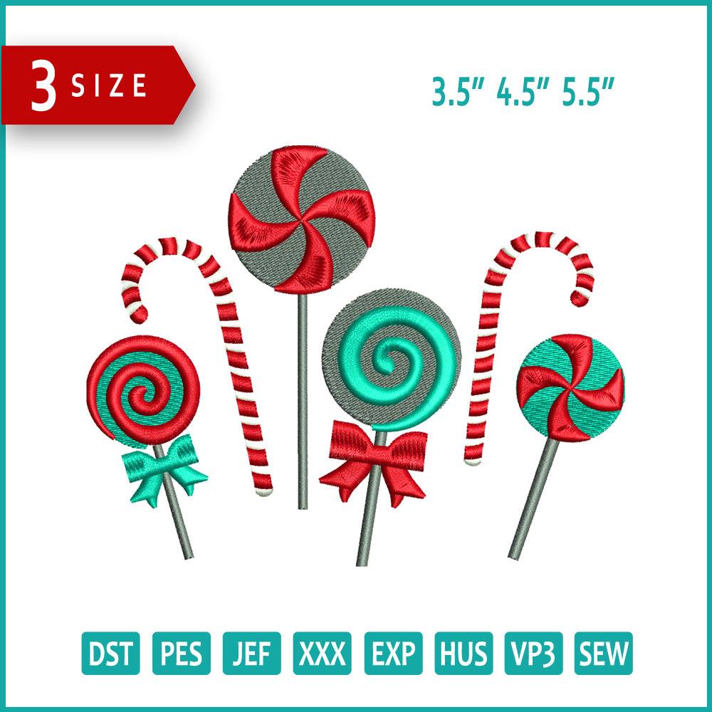 Christmas Candy's Embroidery Design Files - 3 Size's