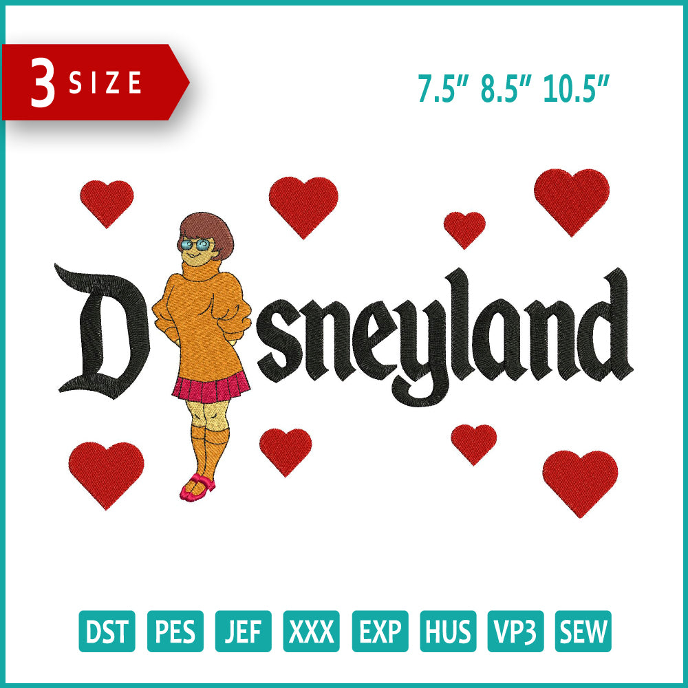 Velma Disneyland Embroidery Design Files - 3 Size's