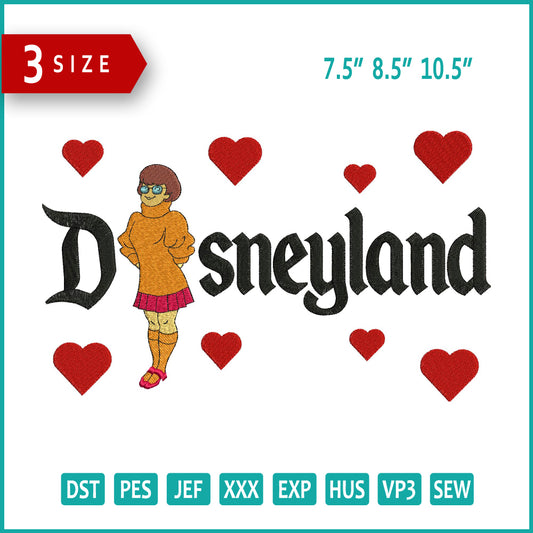 Velma Disneyland Embroidery Design Files - 3 Size's