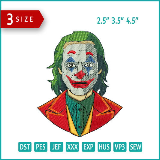 Joker v2 Embroidery Design Files - 3 Size's