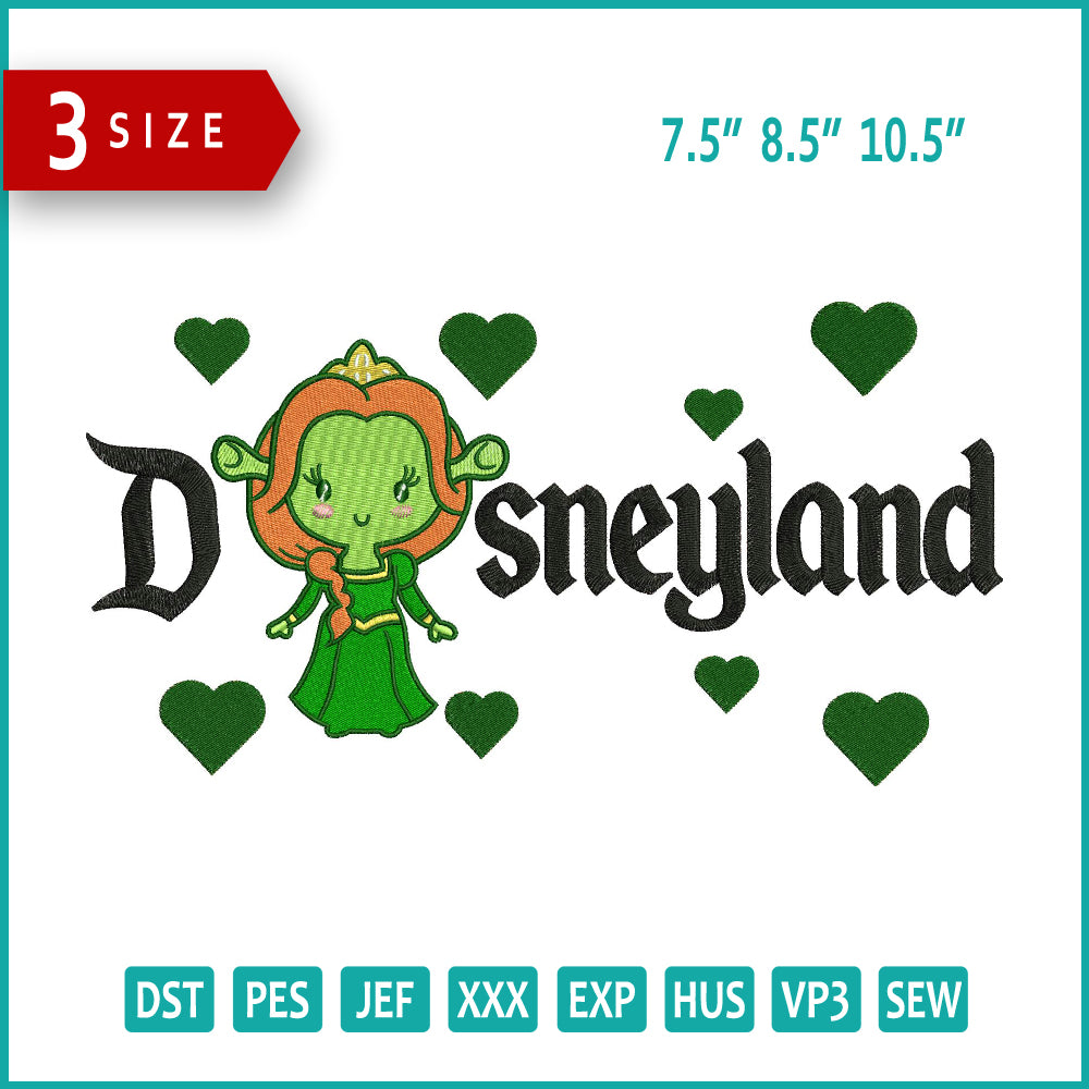 Chibi Fiona Disneyland Embroidery Design Files - 3 Size's