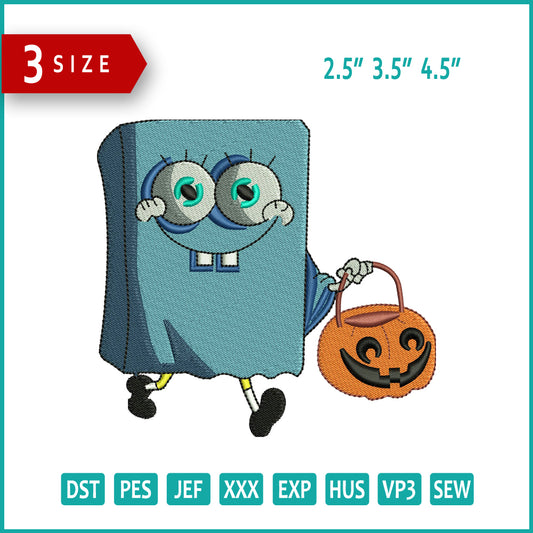 Archivos de bordado de Bob Esponja de Halloween - 3 tamaños