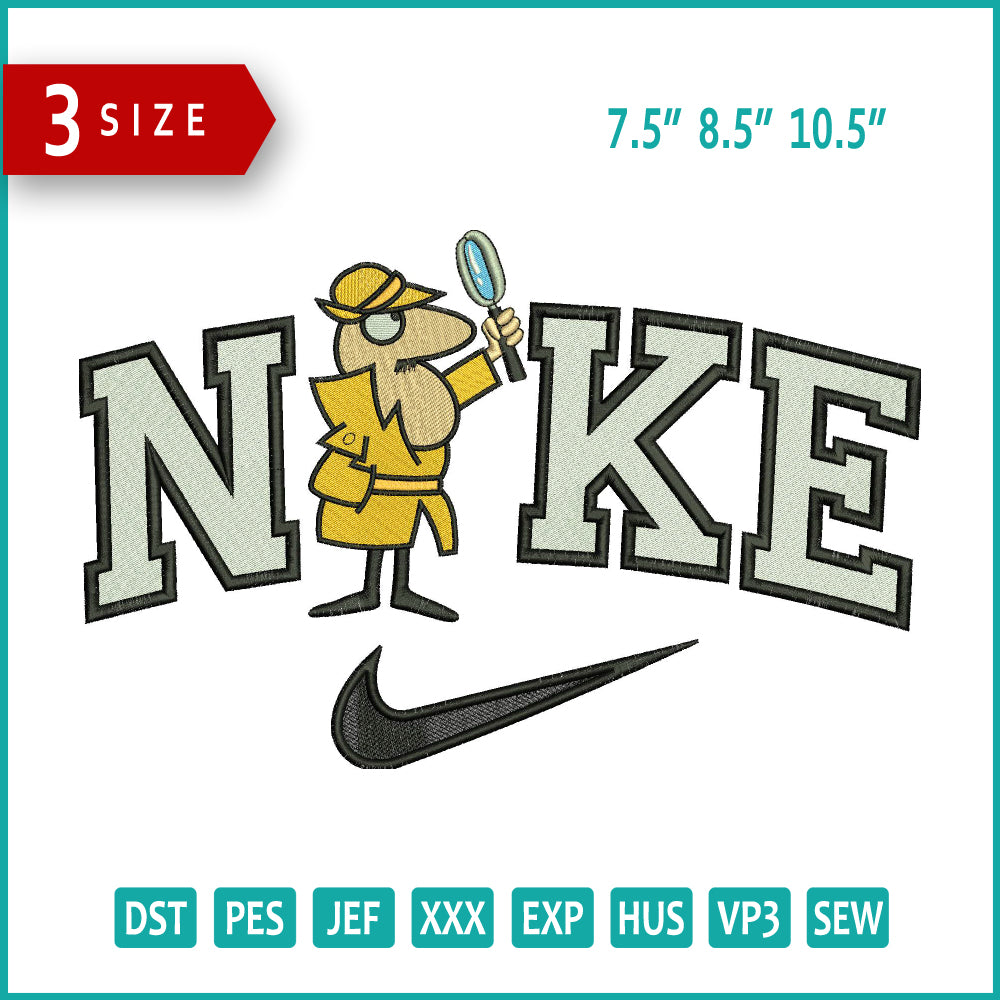 Nike Inspector Clouseau Embroidery Design Files - 3 Size's