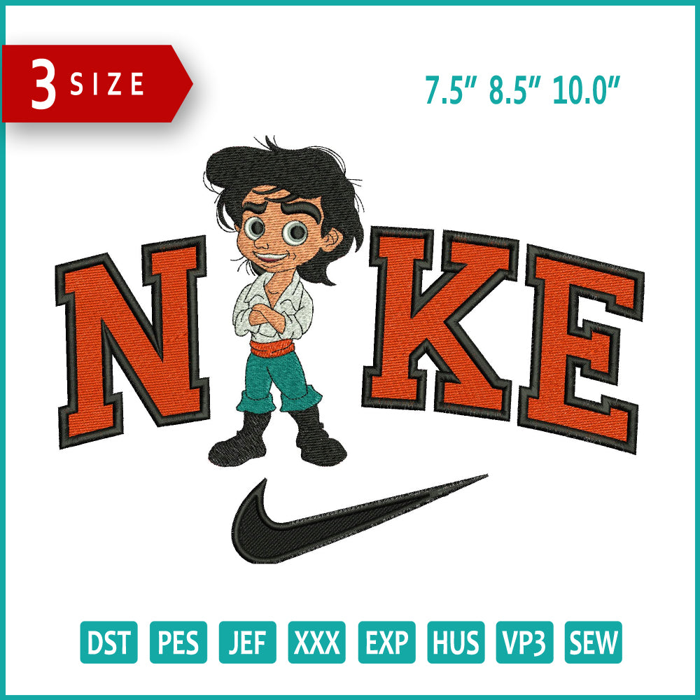 Nike Chibi Prince Eric Embroidery Design Files - 3 Size's