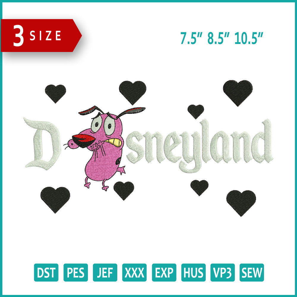 Courage Disneyland Embroidery Design Files - 3 Size's