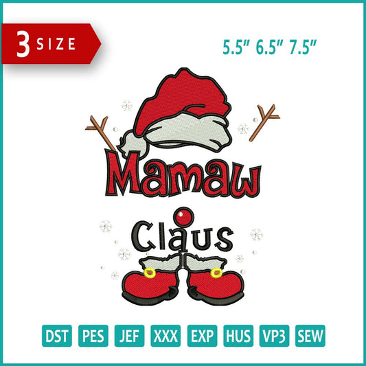 Mamaw Claus Embroidery Design Files - 3 Size's