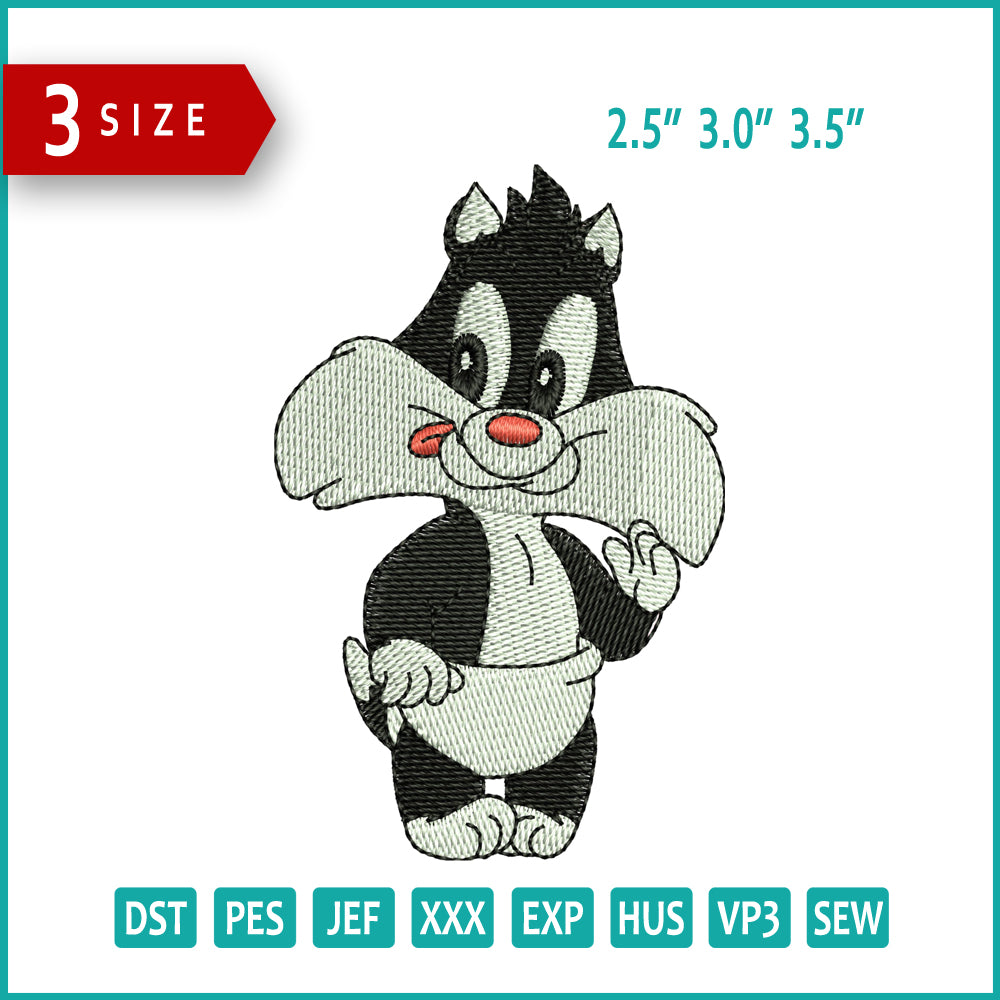 Baby Sylvester Embroidery Design Files - 3 Size's