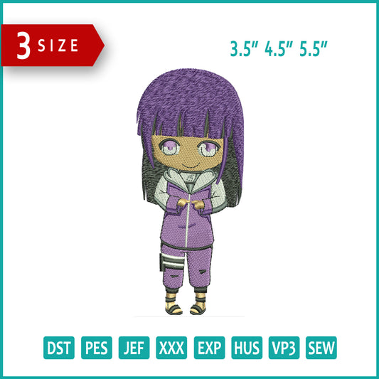 Hinata v2 Embroidery Design Files - 3 Size's