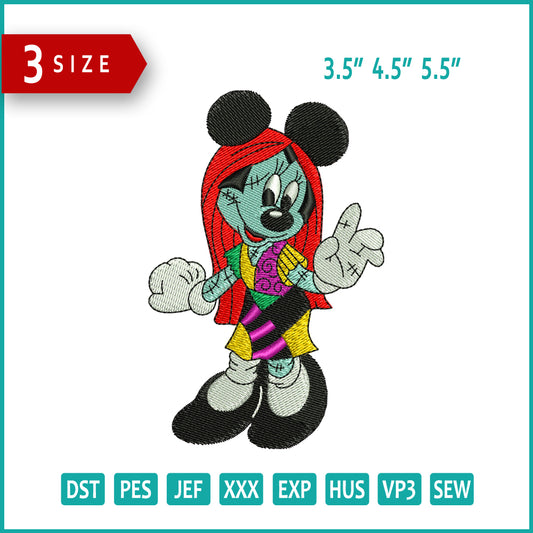 Archivos de bordado divertidos para cosplay de Minnie Mouse (3 tamaños)