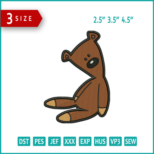 Mr Bean Teddy Embroidery Design Files - 3 Size's