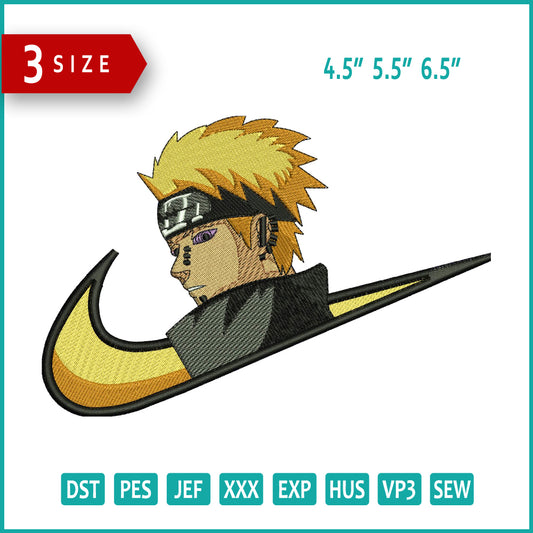 Naruto Uzumaki Swoosh v1 Embroidery Design Files - 3 Sizes