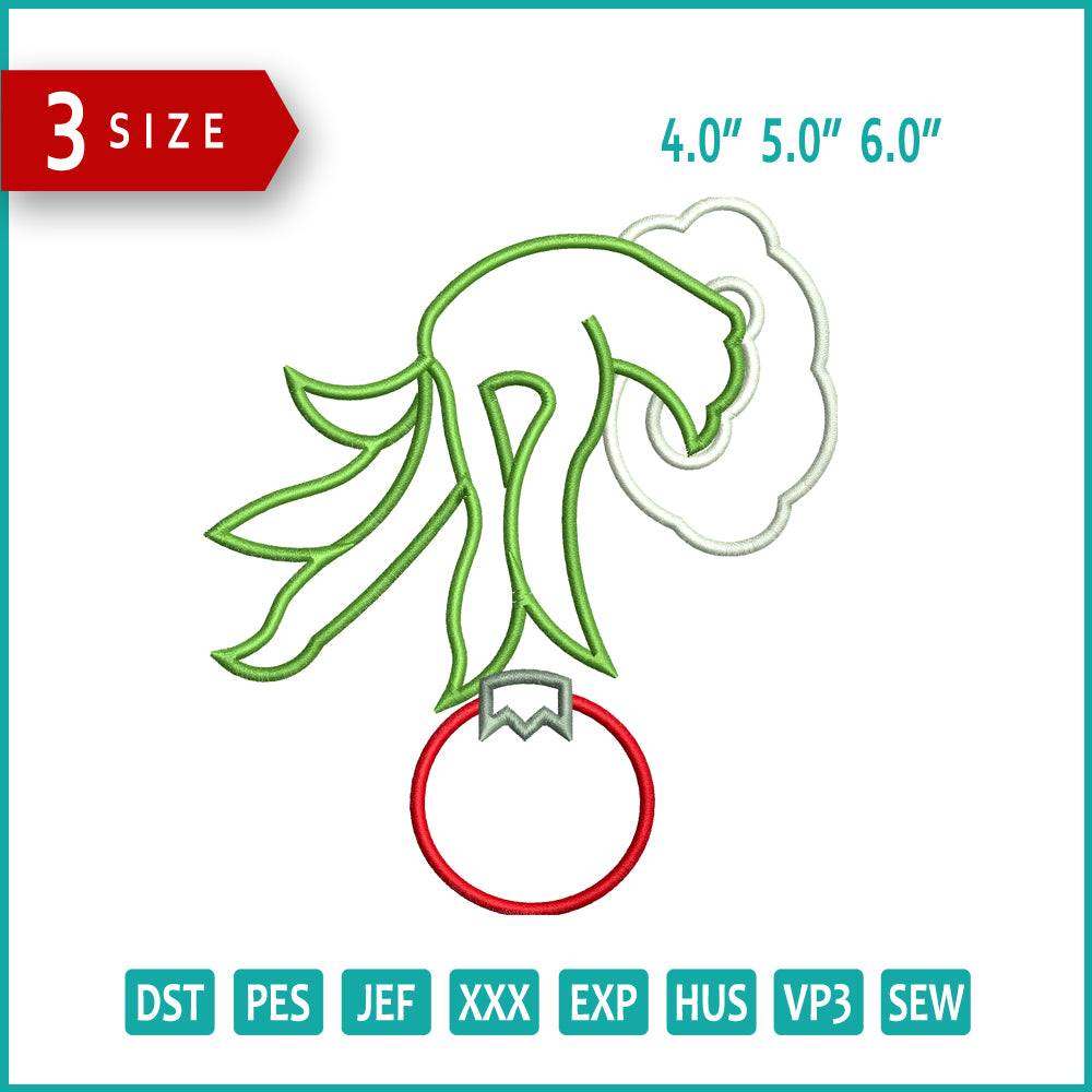 Christmas Grinch Hand Embroidery Design Files - 3 Size's