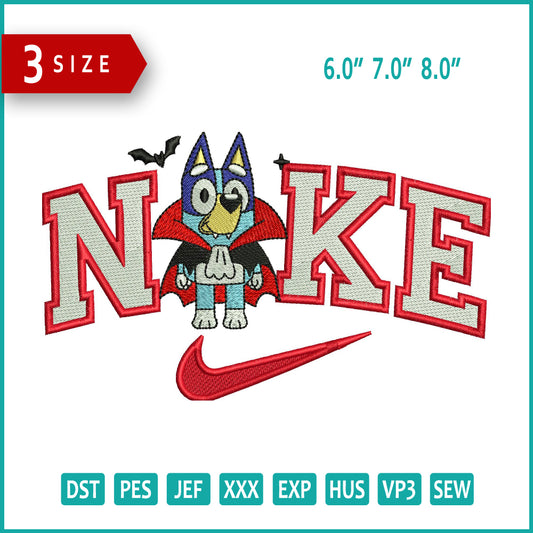 Archivos de bordado Nike Bluey Halloween (3 tamaños)