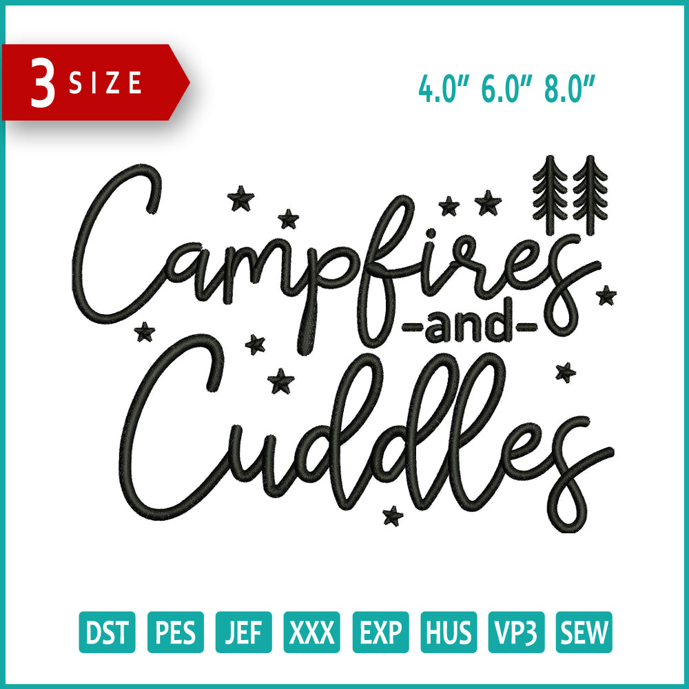 Cuddle Embroidery Design Files - 3 Size's