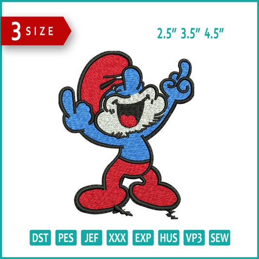 Old Smurfs Embroidery Design Files - 3 Size's