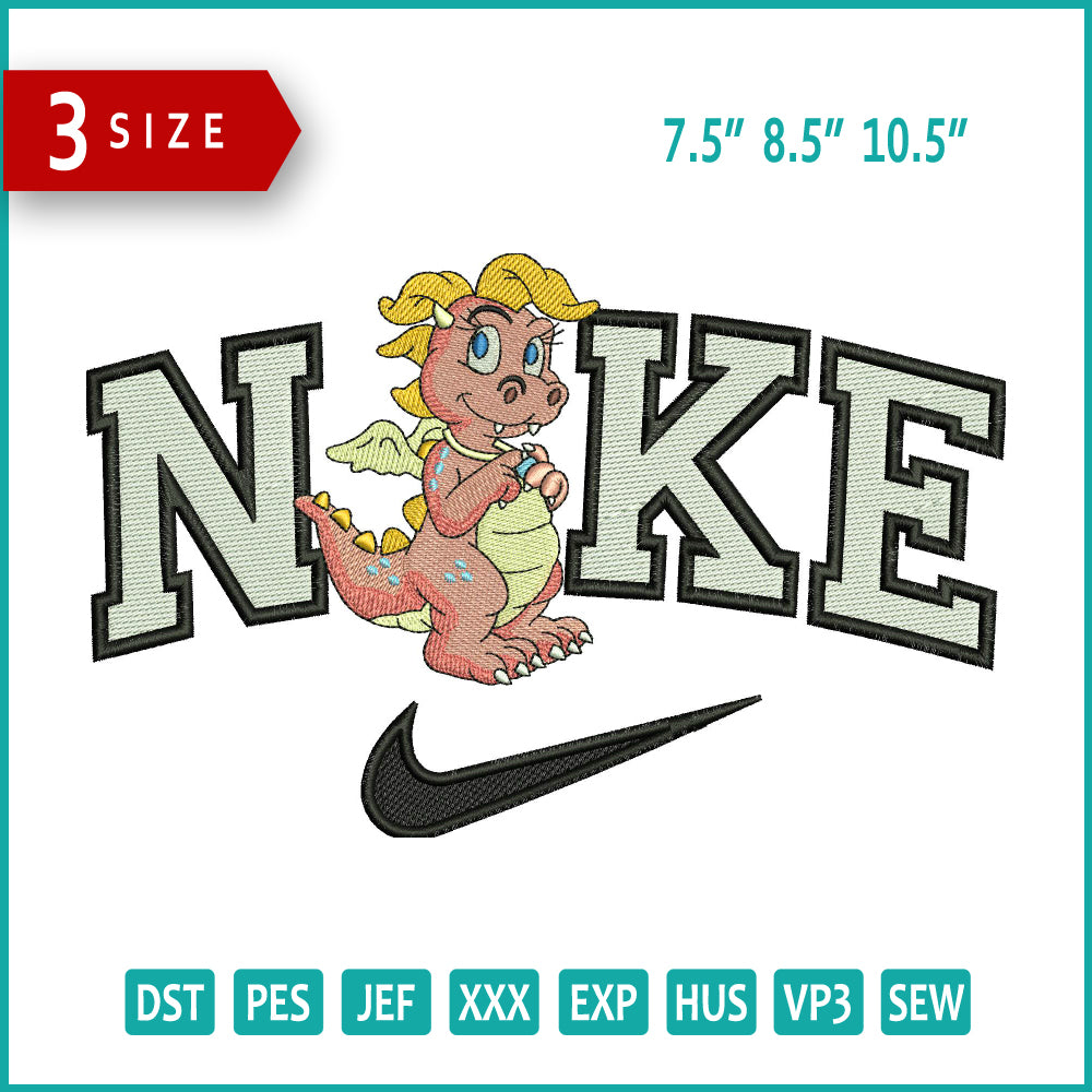 Nike Cassie Dragon Tales Embroidery Design Files - 3 Size's