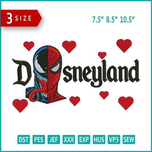 Spider Venom Disneyland Embroidery Design Files - 3 Size's