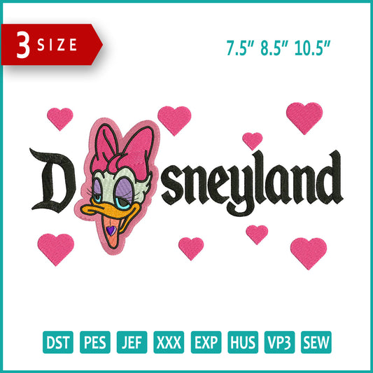 Daisy Duck Disneyland Embroidery Design Files - 3 Size's