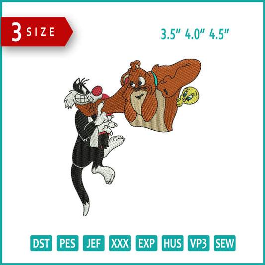 Sylvester v2 Embroidery Design Files - 3 Size's
