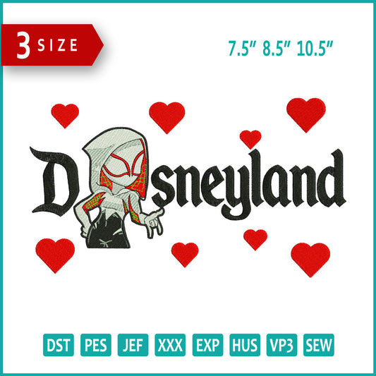 Gwen Stacey Disneyland Embroidery Design Files - 3 Size's