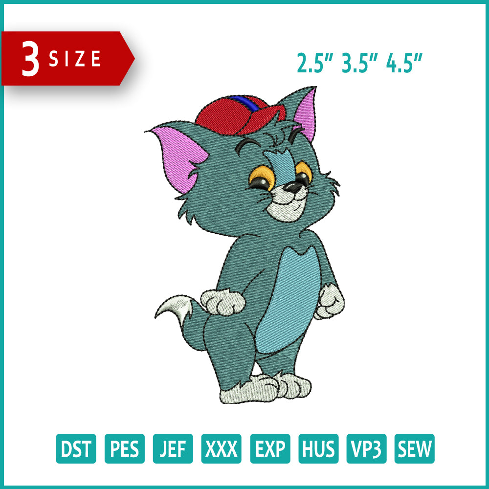 Chibi Tom Embroidery Design Files - 3 Size's