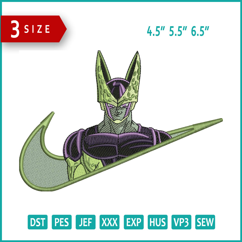 Perfect Cell Swoosh Embroidery Design Files - 3 Sizes – Online ...