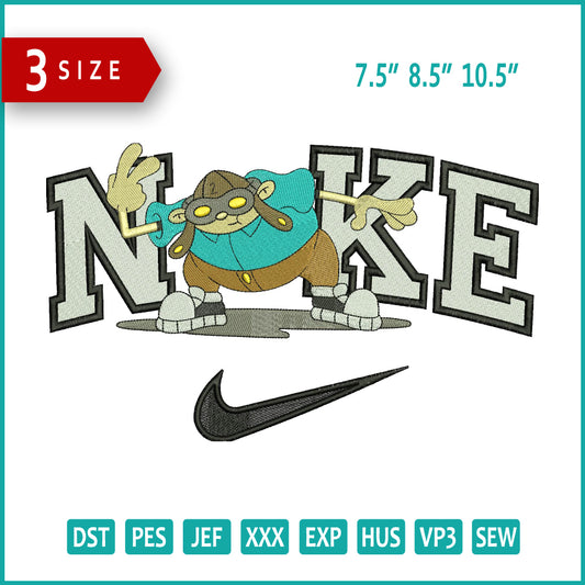 Nike Hoagie Gilligan  Embroidery Design Files - 3 Sizes