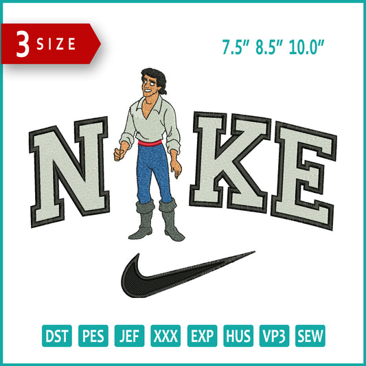 Nike Prince Eric v2 Embroidery Design Files - 3 Size's