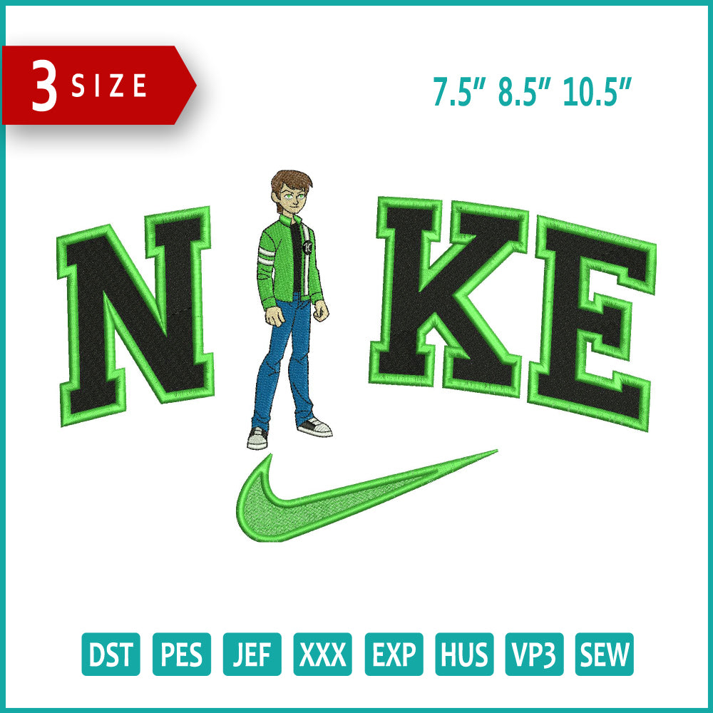 Nike Ben 10 Alien Force Embroidery Design Files - 3 Size's